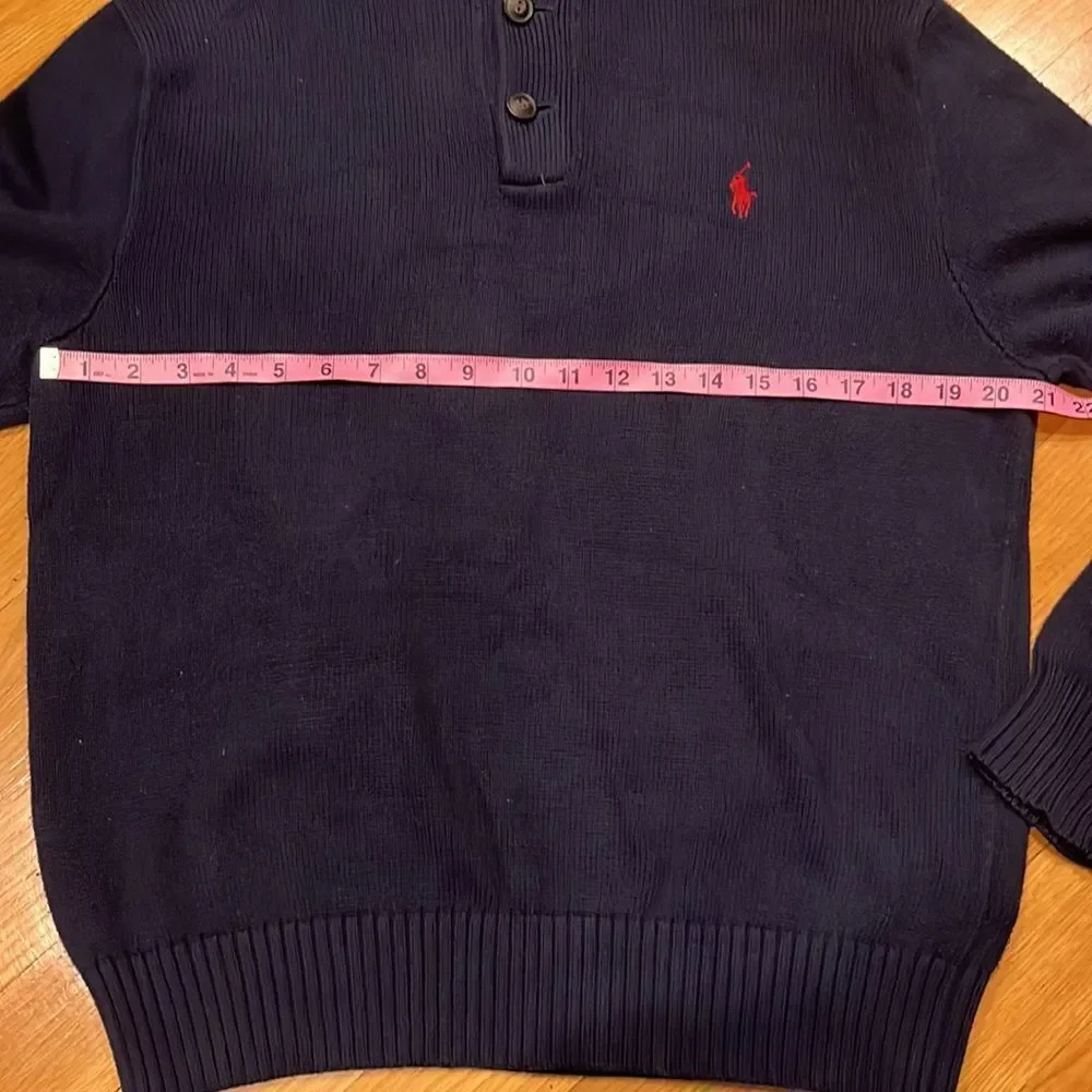 𝅺POLO Ralph Lauren 1/4 button up sweater size medium.